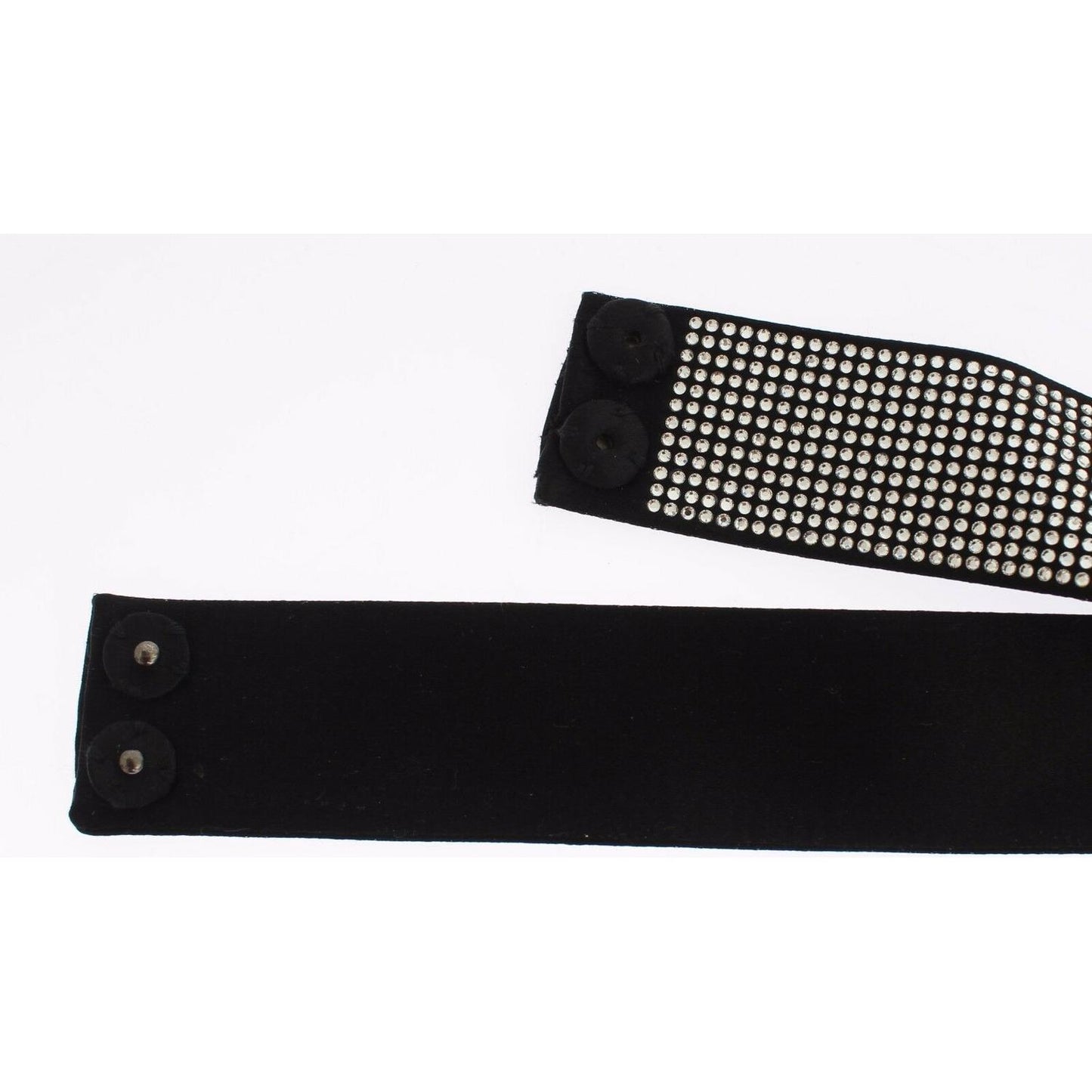 Dolce & Gabbana Black Silk Crystal Bow Waist Belt Elegance WOMAN BELTS Dolce & Gabbana White Smoke