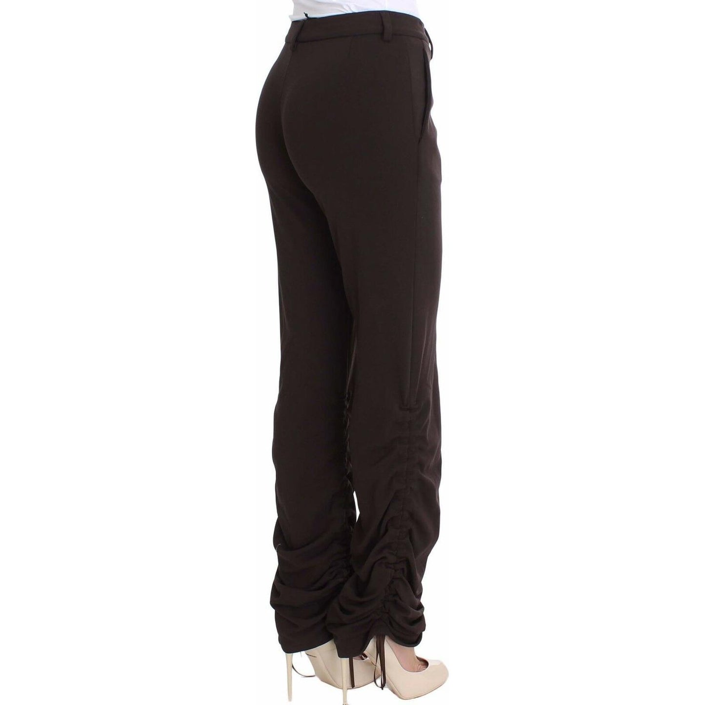 Ermanno Scervino Chic Brown Casual Trousers for Sophisticated Style Ermanno Scervino Black