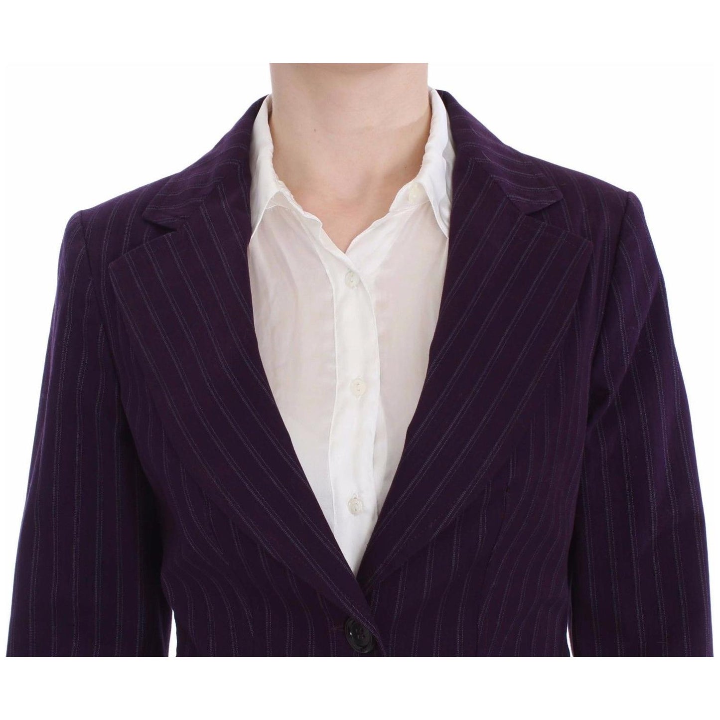 BENCIVENGA Elegant Striped Pant & Blazer Suit BENCIVENGA Light Gray