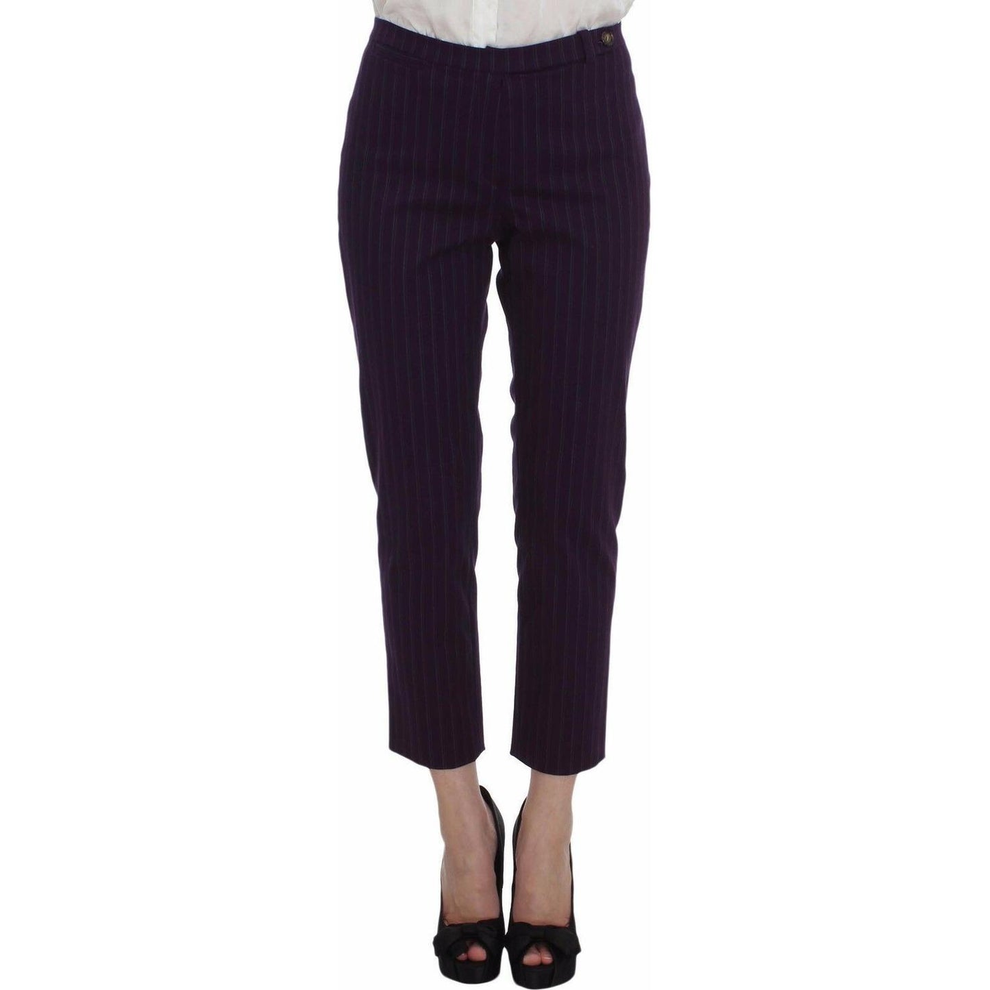 BENCIVENGA Elegant Striped Pant & Blazer Suit BENCIVENGA Black