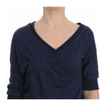 Exte Elegant Deep V-Neck Sweater in Blue Exte Dark Slate Gray