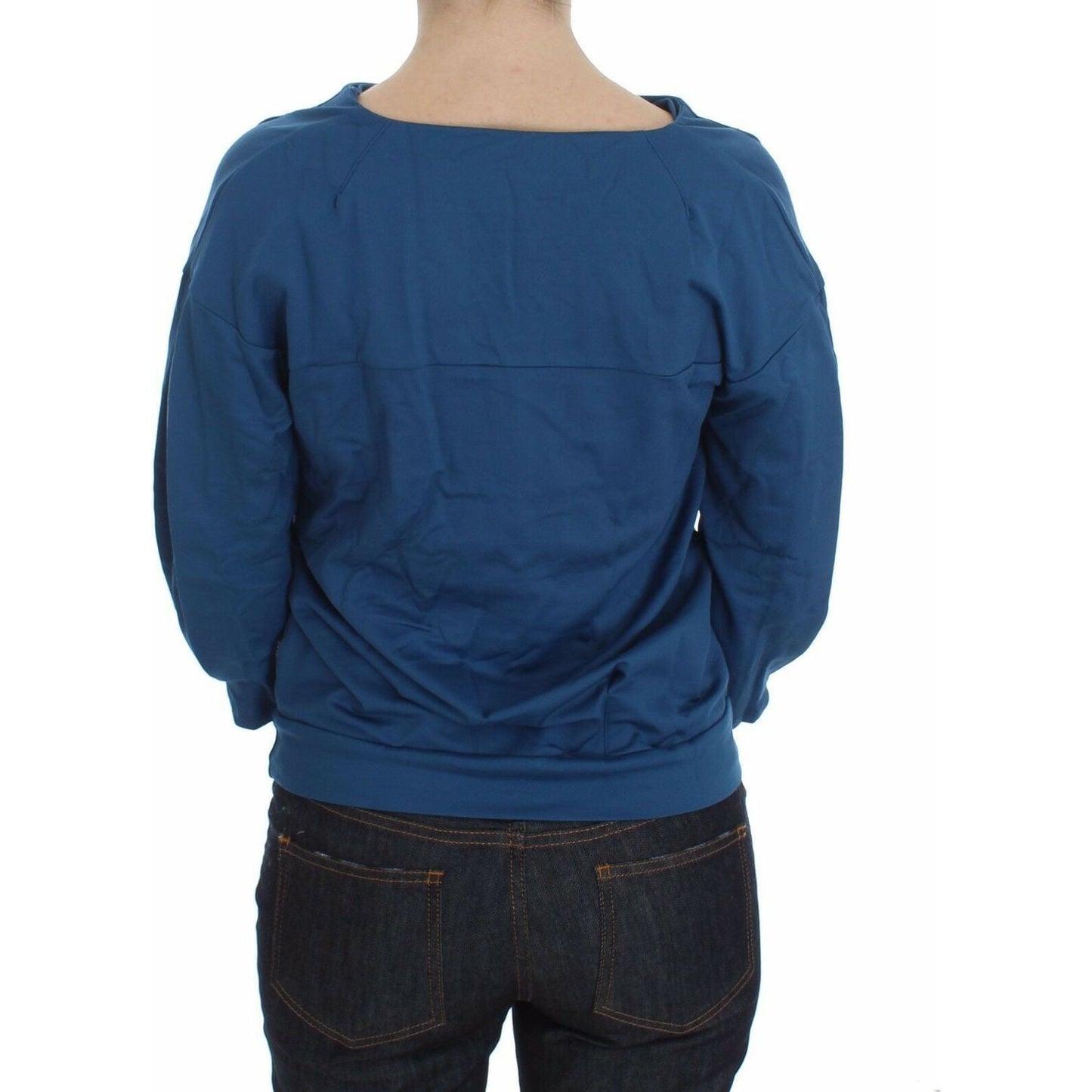 Exte Elegant Deep V-Neck Sweater in Blue Exte Dark Slate Gray