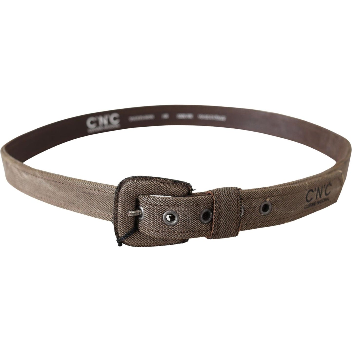 Costume National Elegant Brown Leather Waist Belt Belt Costume National Dark Olive Green