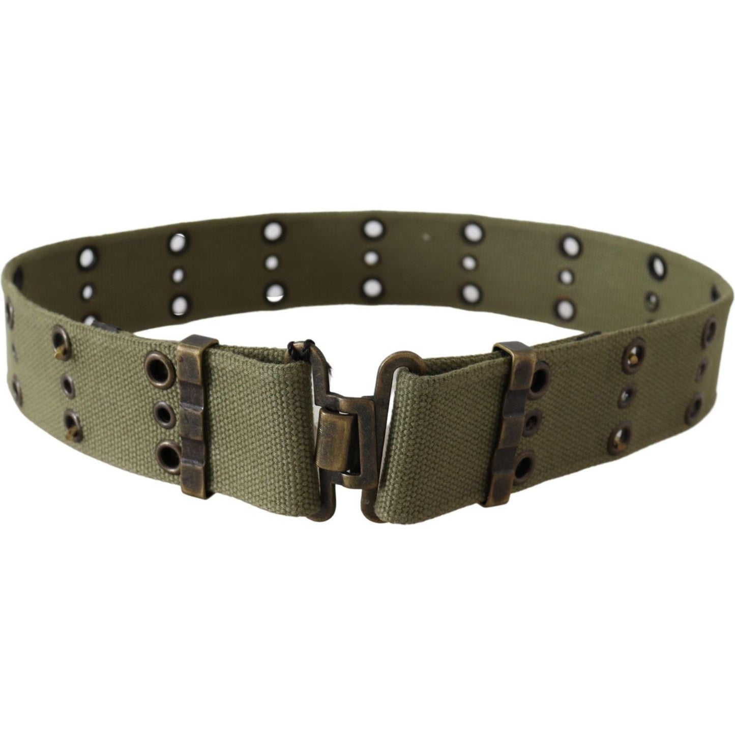 Ermanno Scervino Chic Army Green Cotton Waist Belt Belt Ermanno Scervino Dark Slate Gray