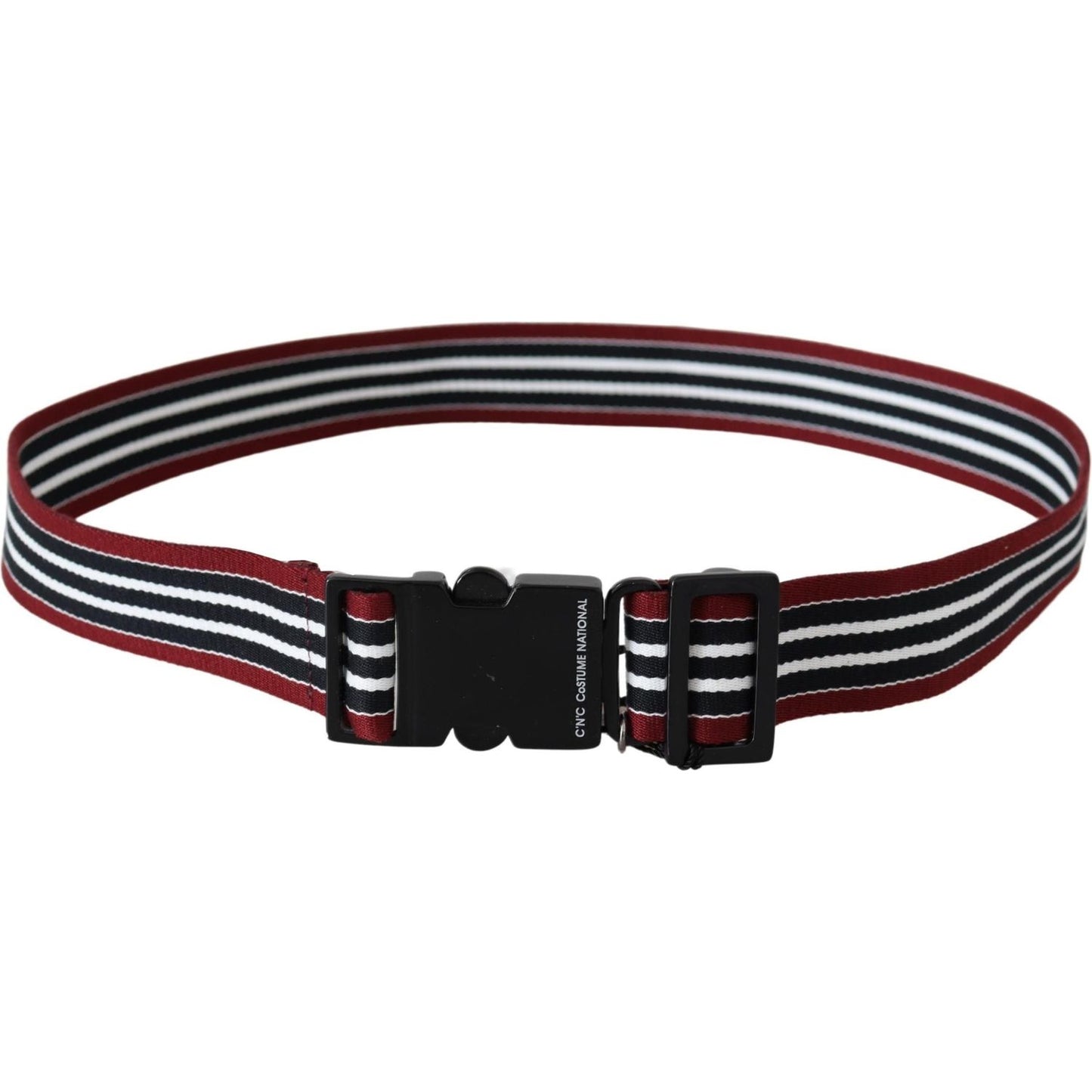 Costume National Striped Leather Fashion Belt in Black & Red Belt Costume National Black