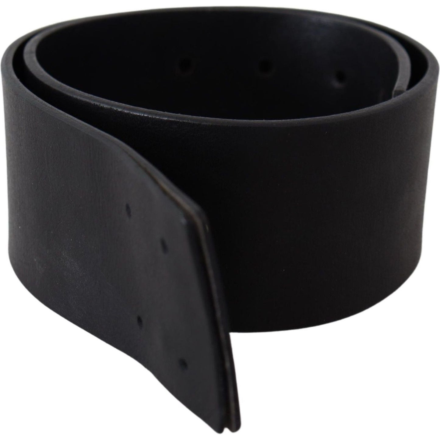 GF Ferre Elegant Solid Black Leather Belt Belt GF Ferre Black