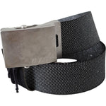 Exte Elegant Black Canvas Waist Belt with Silver Buckle Belt Exte Dark Slate Gray