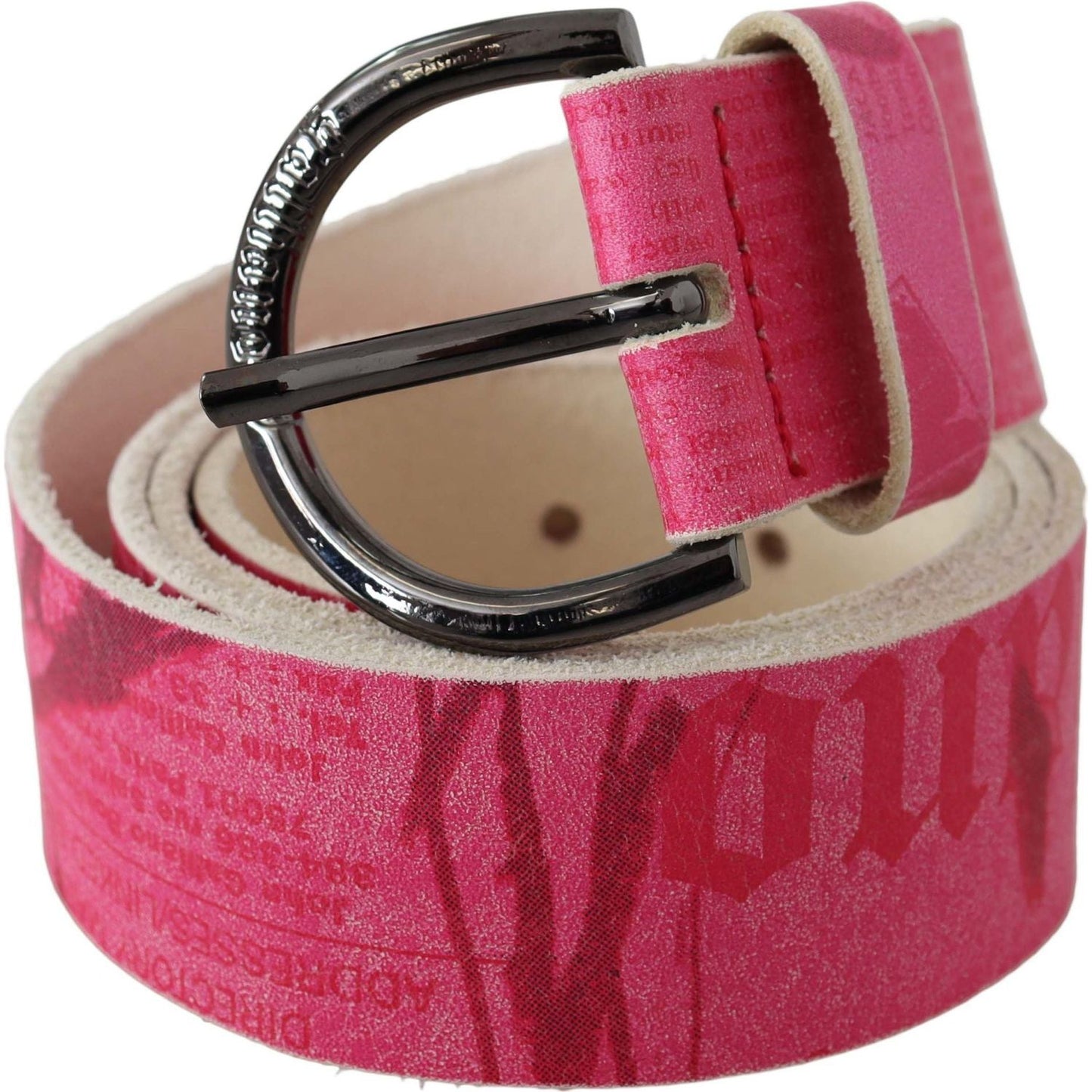 John Galliano Elegant Pink Leather Fashion Belt Belt John Galliano Maroon
