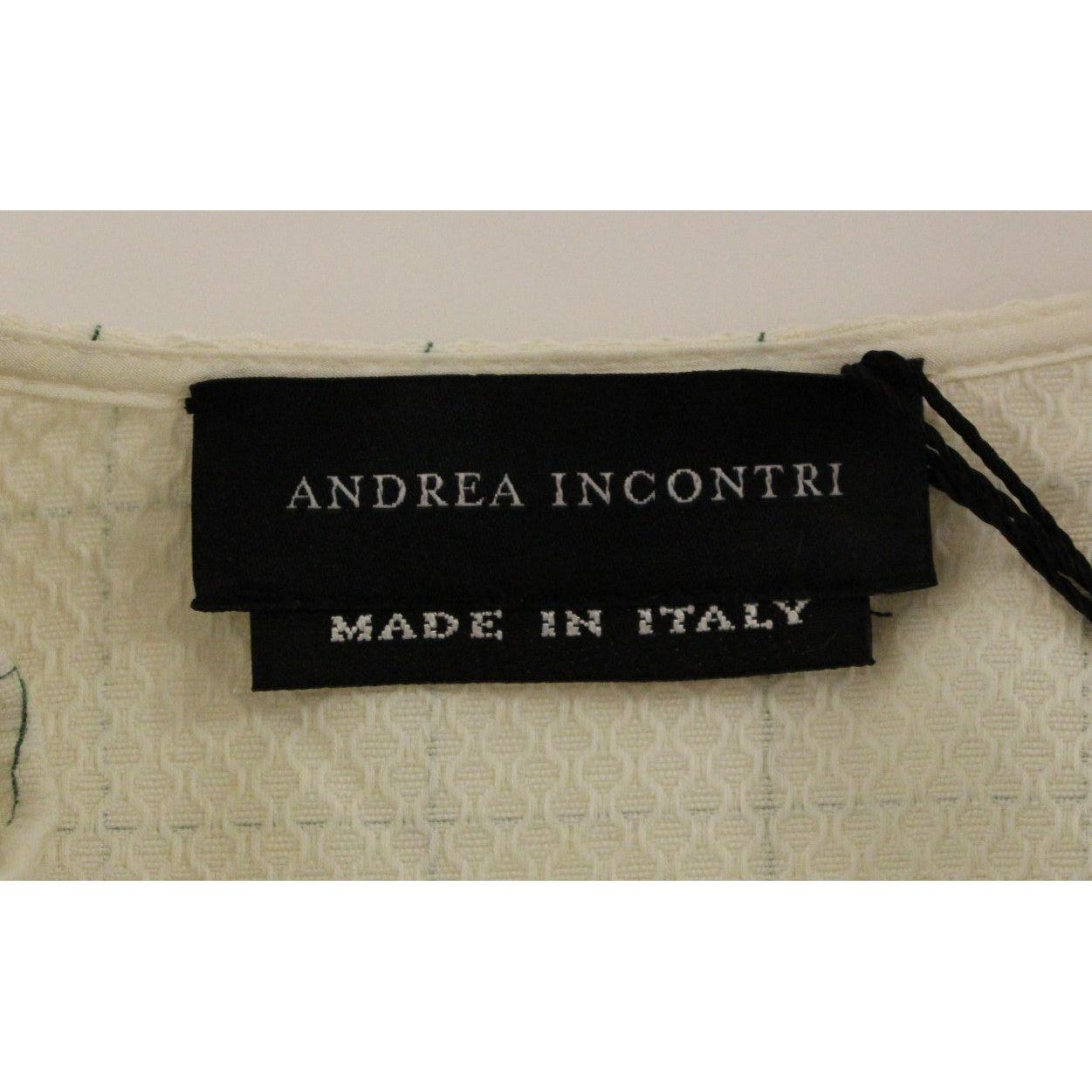 Andrea Incontri Chic White Sleeveless Cotton Shirt Top Andrea Incontri Rosy Brown