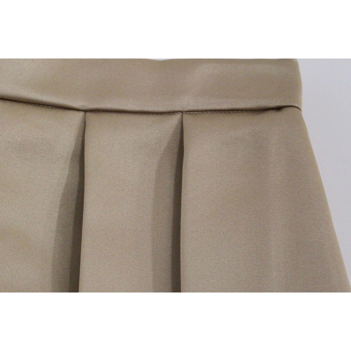 Andrea Incontri Elegant Silk Pleated Knee-Length Skirt Andrea Incontri Rosy Brown