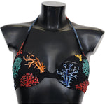 Dolce & Gabbana Black Corals Print Women Beachwear Bikini Tops BIK1228-IT1
