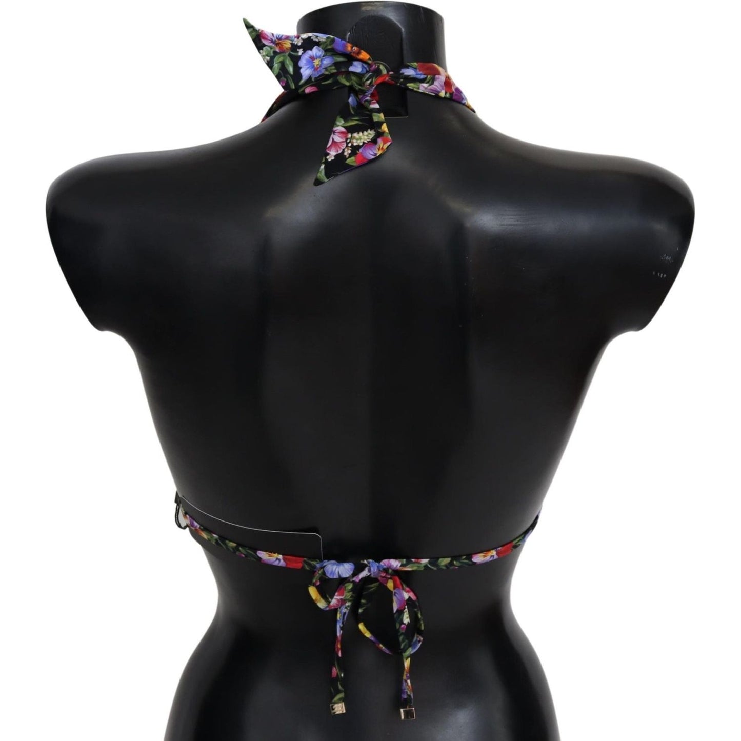 Dolce & Gabbana Chic Floral Printed Bikini Top Dolce & Gabbana Black