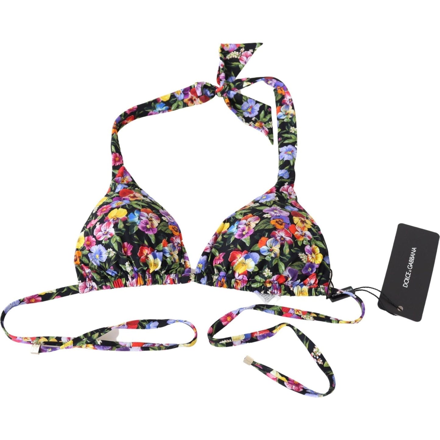 Dolce & Gabbana Chic Floral Printed Bikini Top Dolce & Gabbana Dark Slate Gray