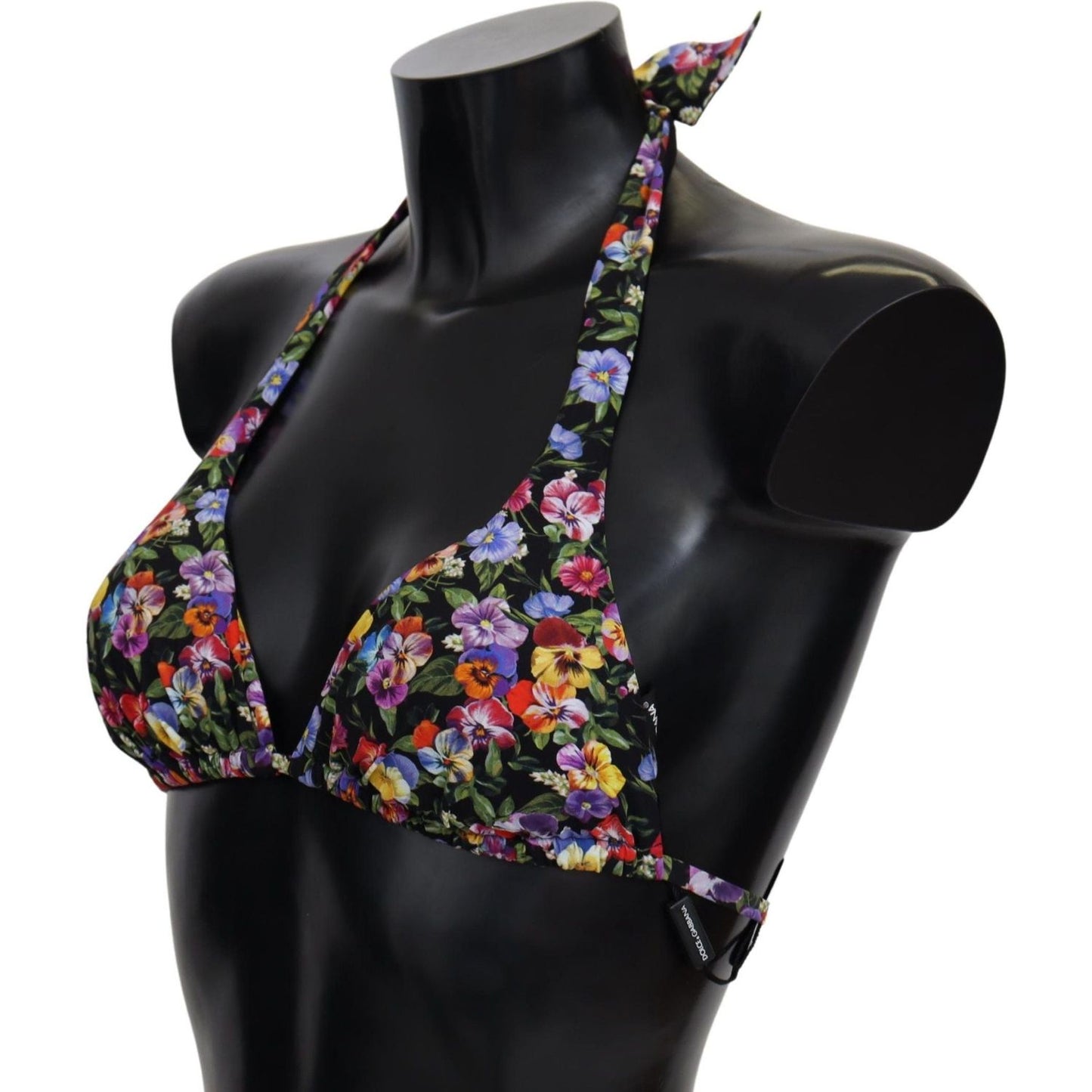Dolce & Gabbana Chic Floral Printed Bikini Top Dolce & Gabbana Black