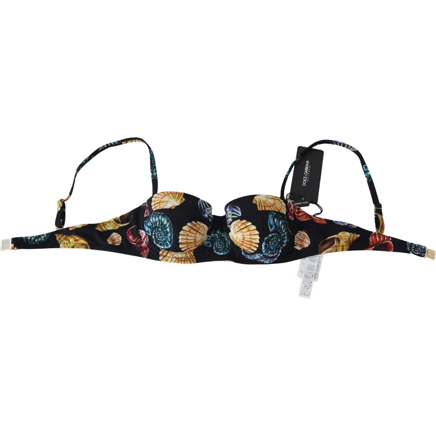 Dolce & Gabbana Chic Seashell-Print Bikini Top Dolce & Gabbana Tan