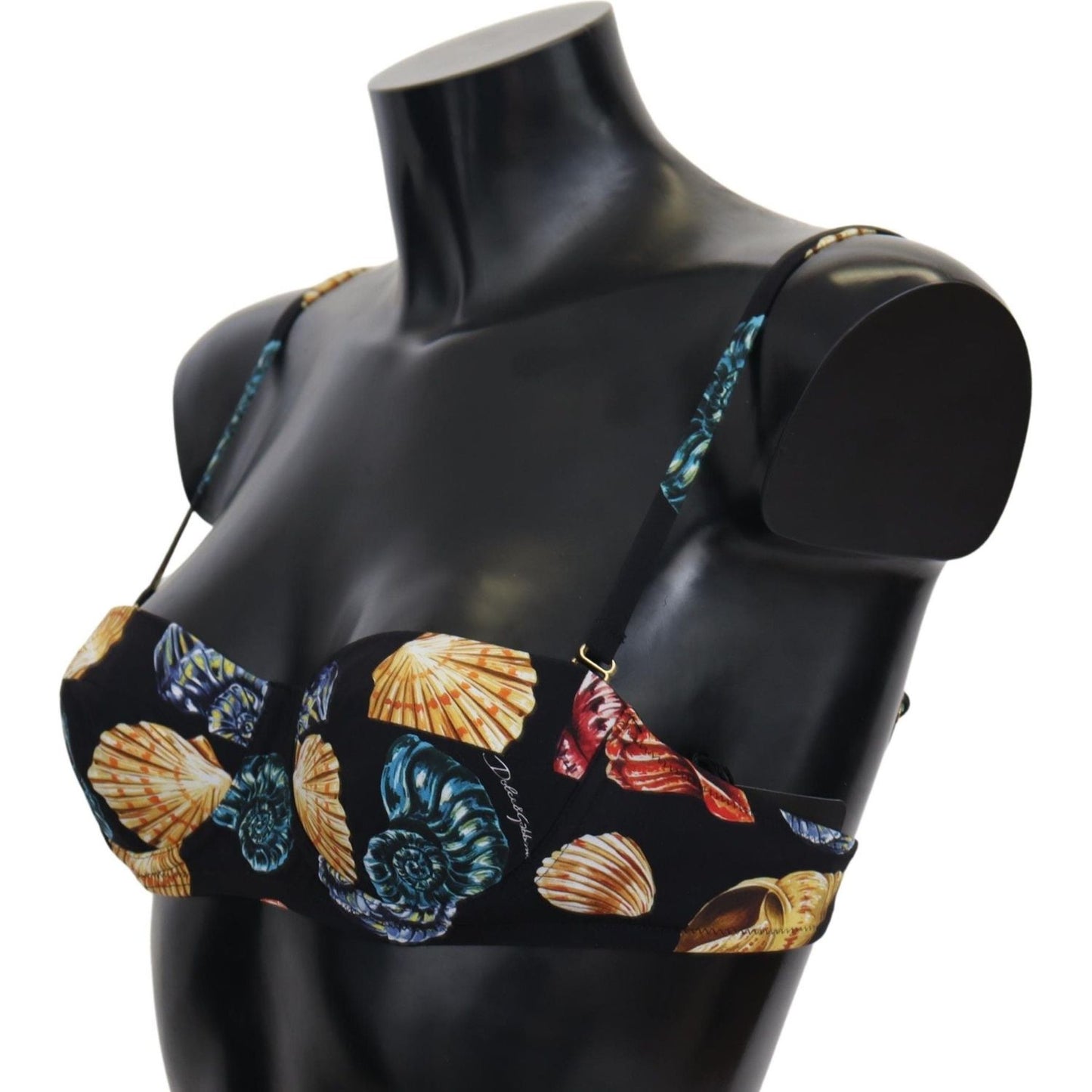 Dolce & Gabbana Chic Seashell-Print Bikini Top Dolce & Gabbana Dark Slate Gray
