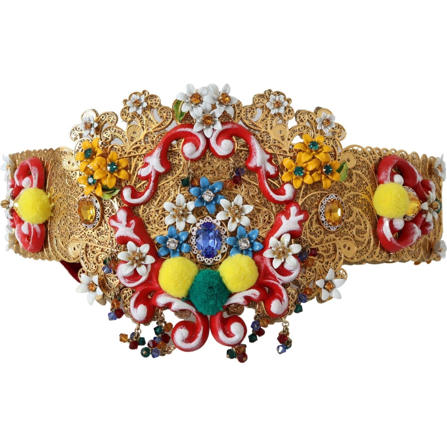 Dolce & Gabbana Gold-Tone Floral Crystal Waist Belt Dolce & Gabbana Sienna