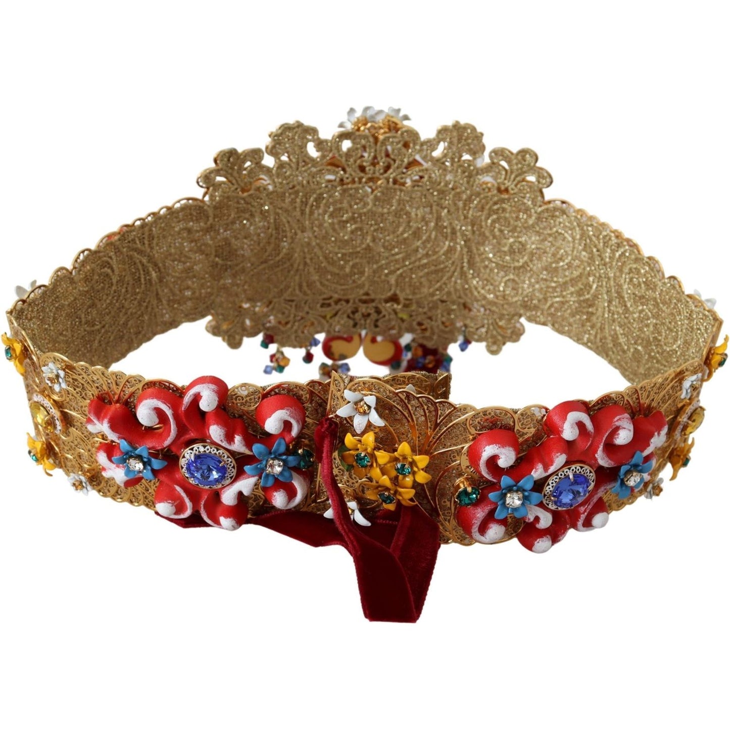 Dolce & Gabbana Gold-Tone Floral Crystal Waist Belt Dolce & Gabbana Sienna