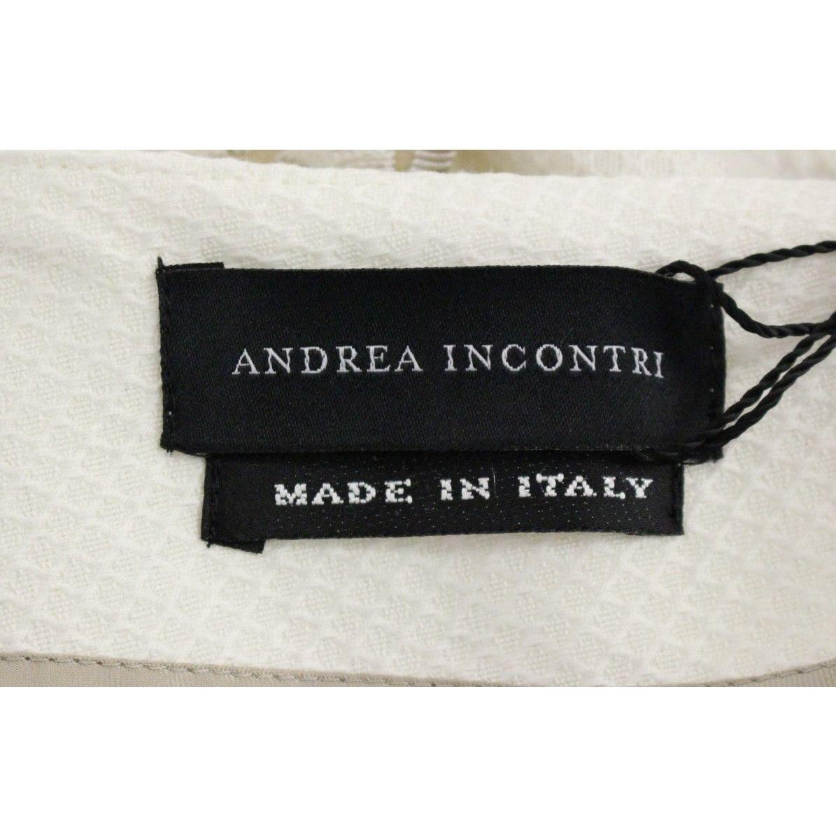 Andrea Incontri Elegant White Floral Pencil Skirt Andrea Incontri Black