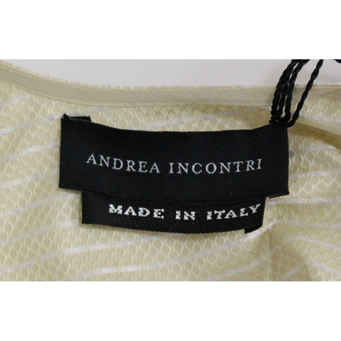 Andrea Incontri Elegant Beige Shift Sleeveless Dress Dresses Andrea Incontri Dark Gray