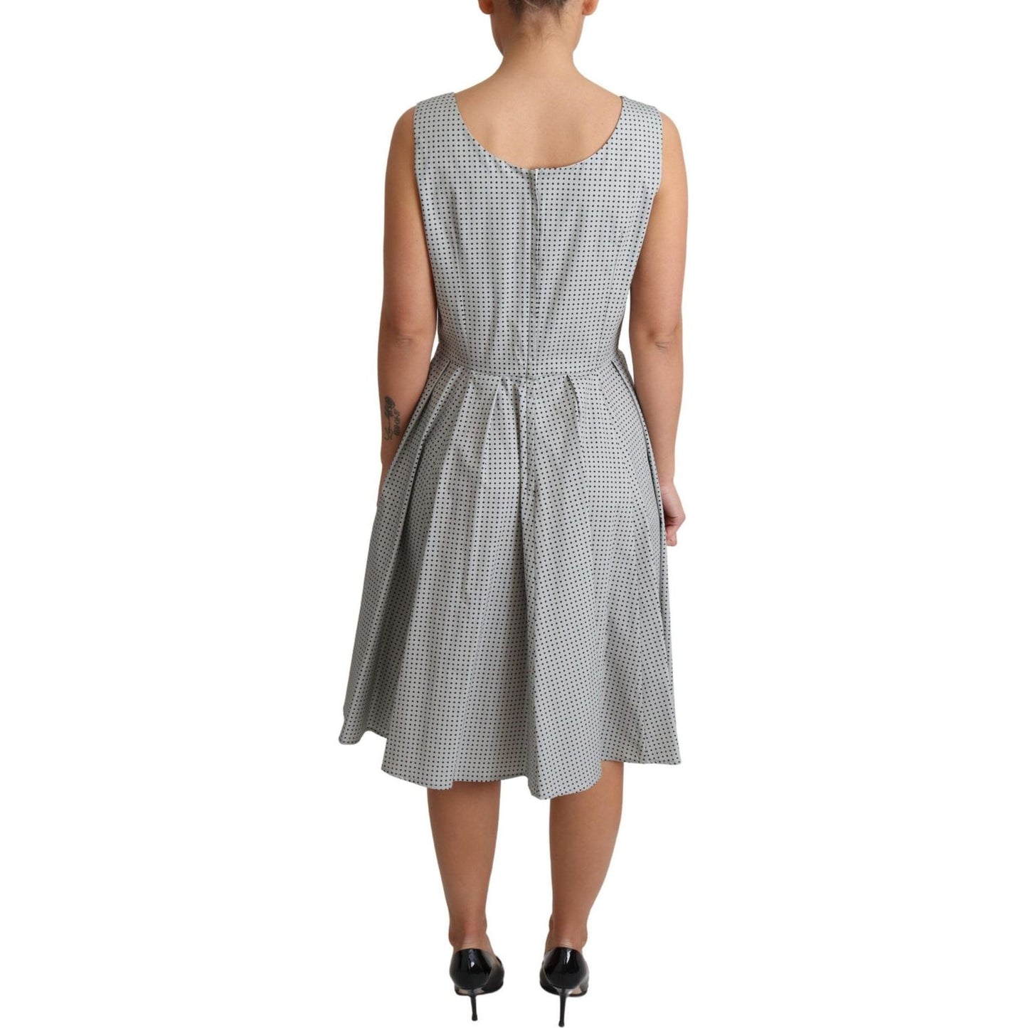 Dolce & Gabbana Chic Polka Dotted Sleeveless A-Line Dress Dolce & Gabbana Rosy Brown