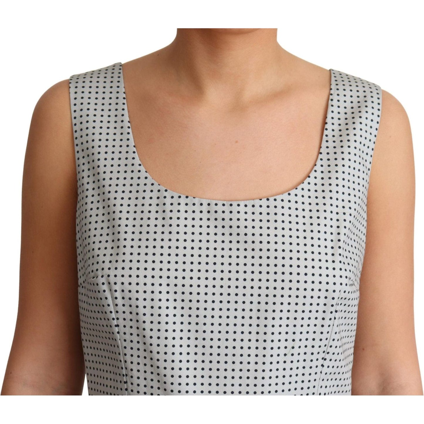 Dolce & Gabbana Chic Polka Dotted Sleeveless A-Line Dress Dolce & Gabbana Rosy Brown