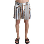 Dolce & Gabbana Elegant White Multicolor Swim Shorts Dolce & Gabbana Rosy Brown