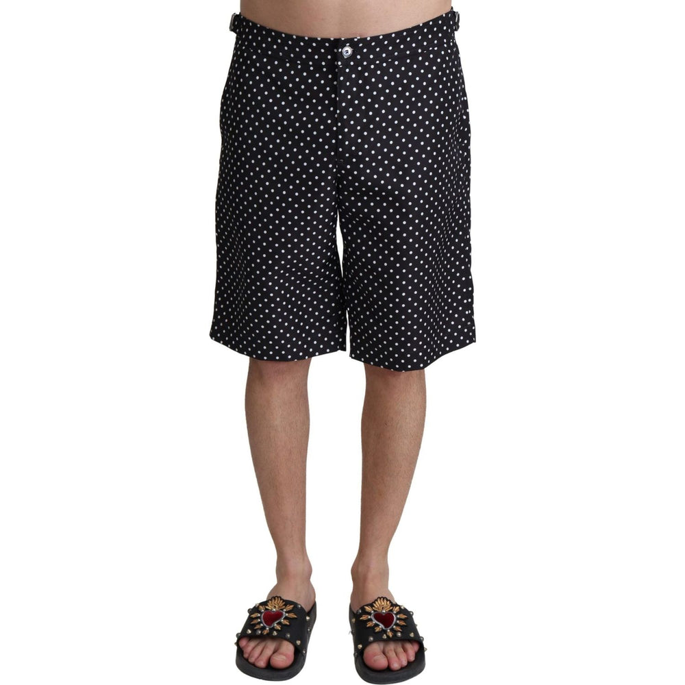 Dolce & Gabbana Black Polka Dots Beachwear Shorts Swimwear BIK1095-IT4