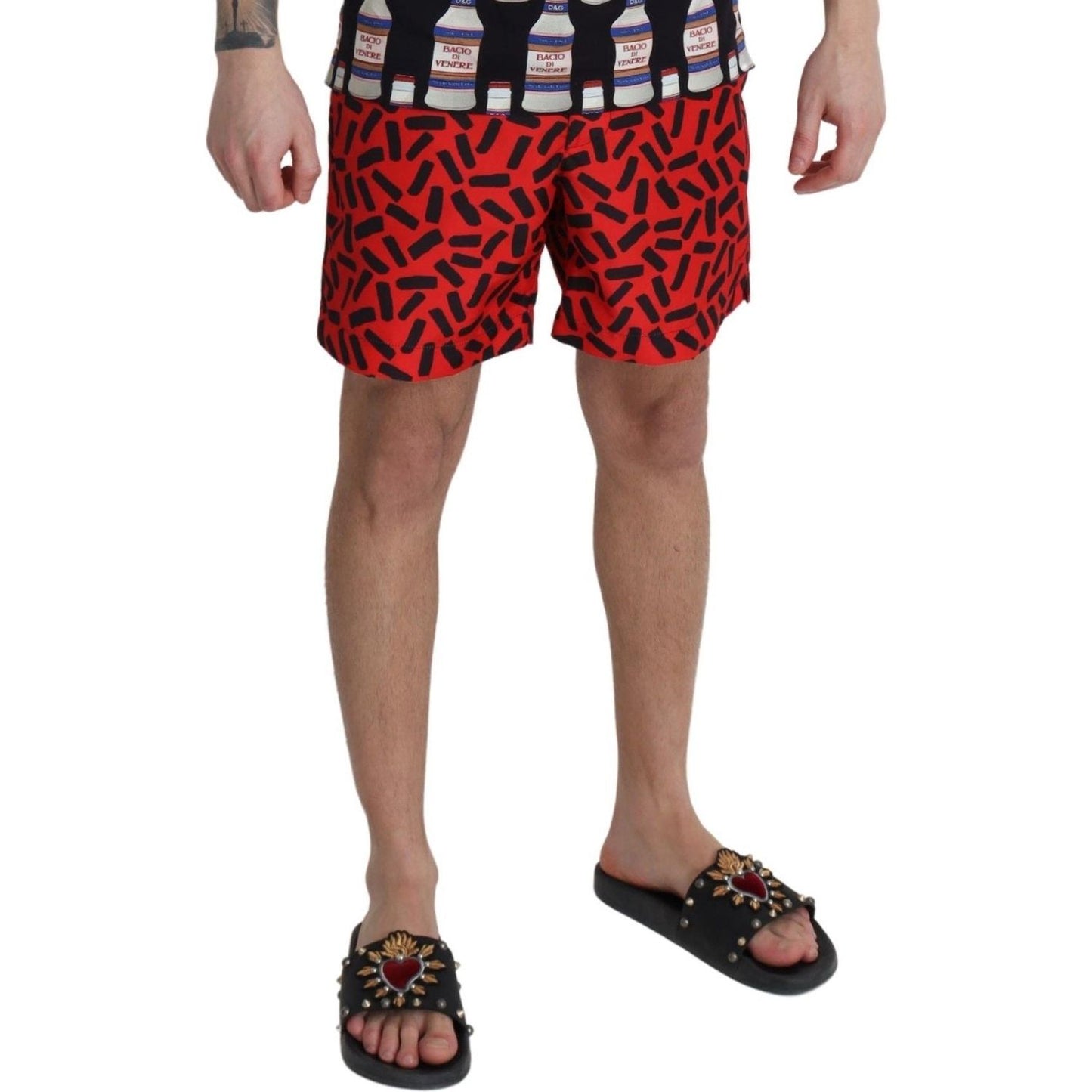 Dolce & Gabbana Chic Red Swim Trunks Boxer Shorts Dolce & Gabbana Sienna
