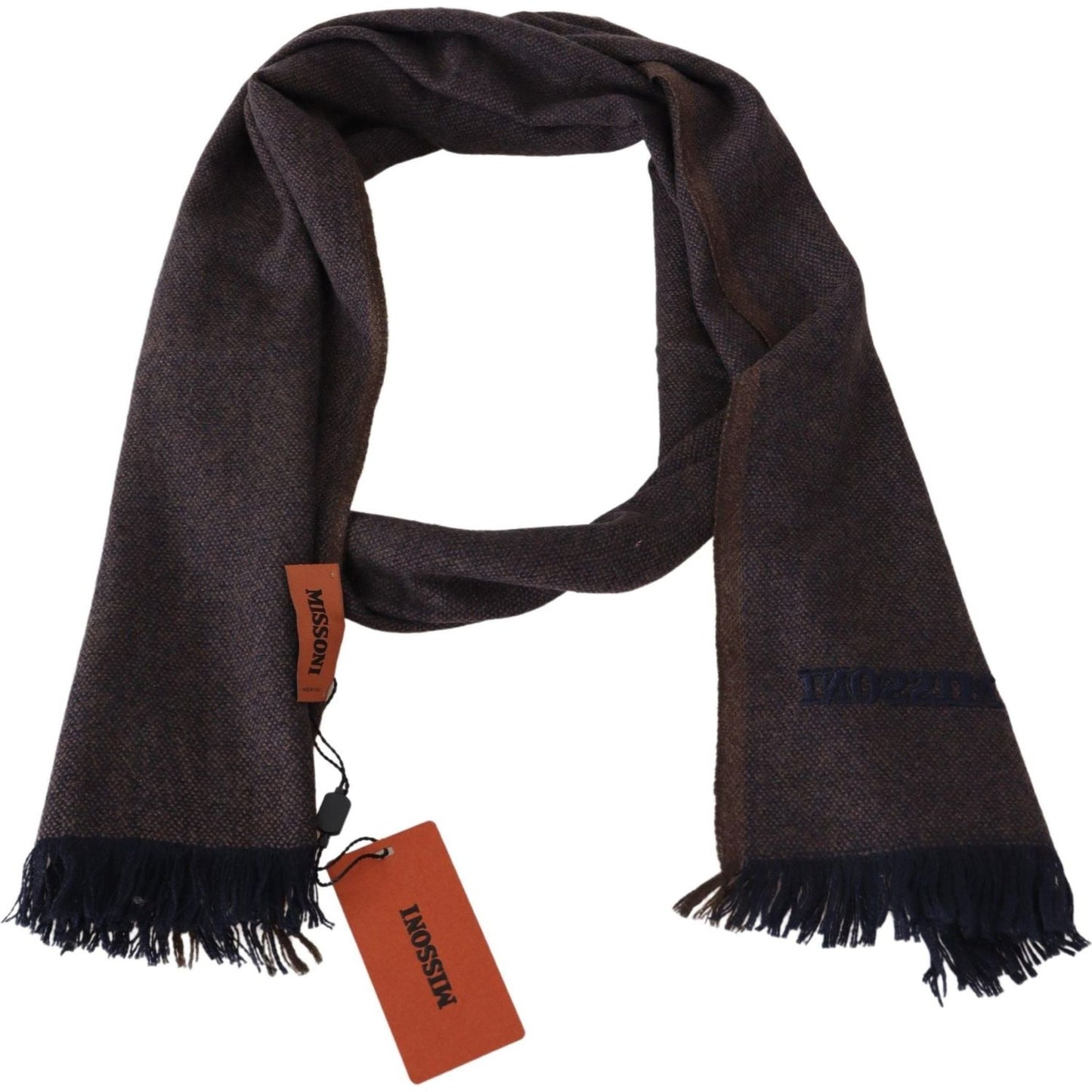 Missoni Elegant Cashmere Unisex Fringed Scarf Missoni Dark Slate Gray
