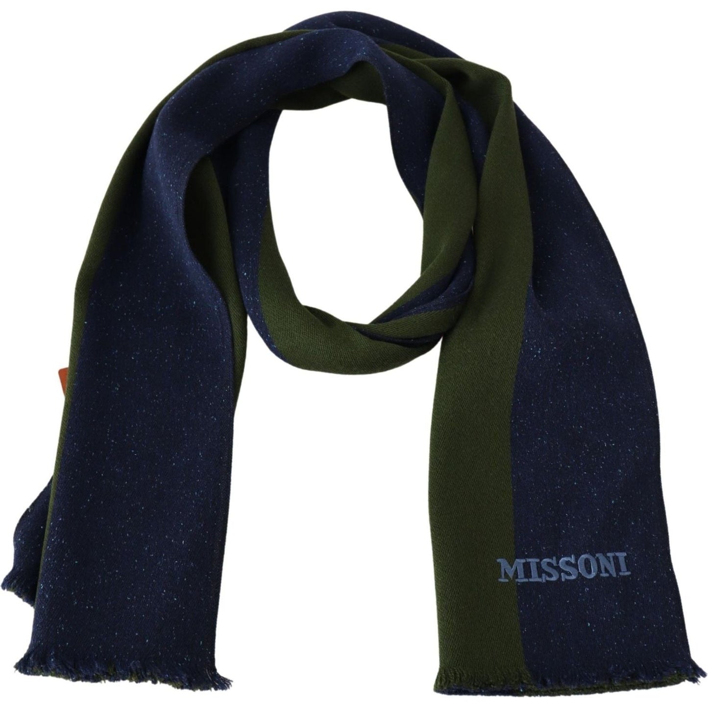 Missoni Authentic Wool Scarf with Stripes and Logo Embroidery Missoni Black