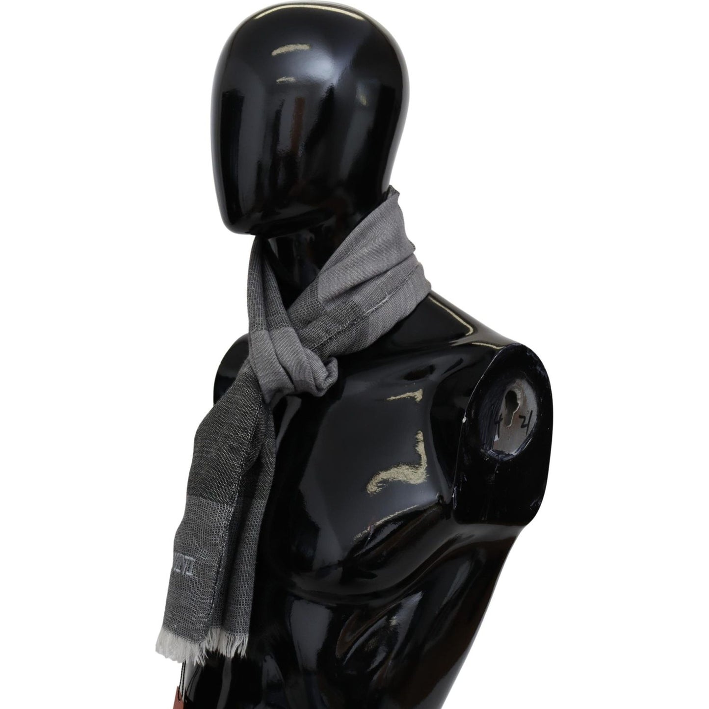 Missoni Elegant Striped Wool Scarf with Logo Embroidery Missoni Black