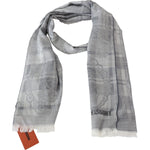 Missoni Chic Unisex Gray Wool Scarf with Logo Embroidery Missoni Dark Gray