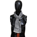 Missoni Chic Unisex Gray Wool Scarf with Logo Embroidery Missoni Black