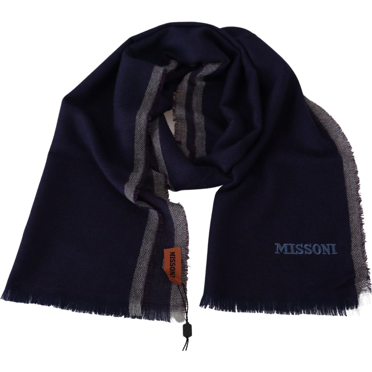 Missoni Authentic Wool Scarf with Striped Pattern Missoni Black