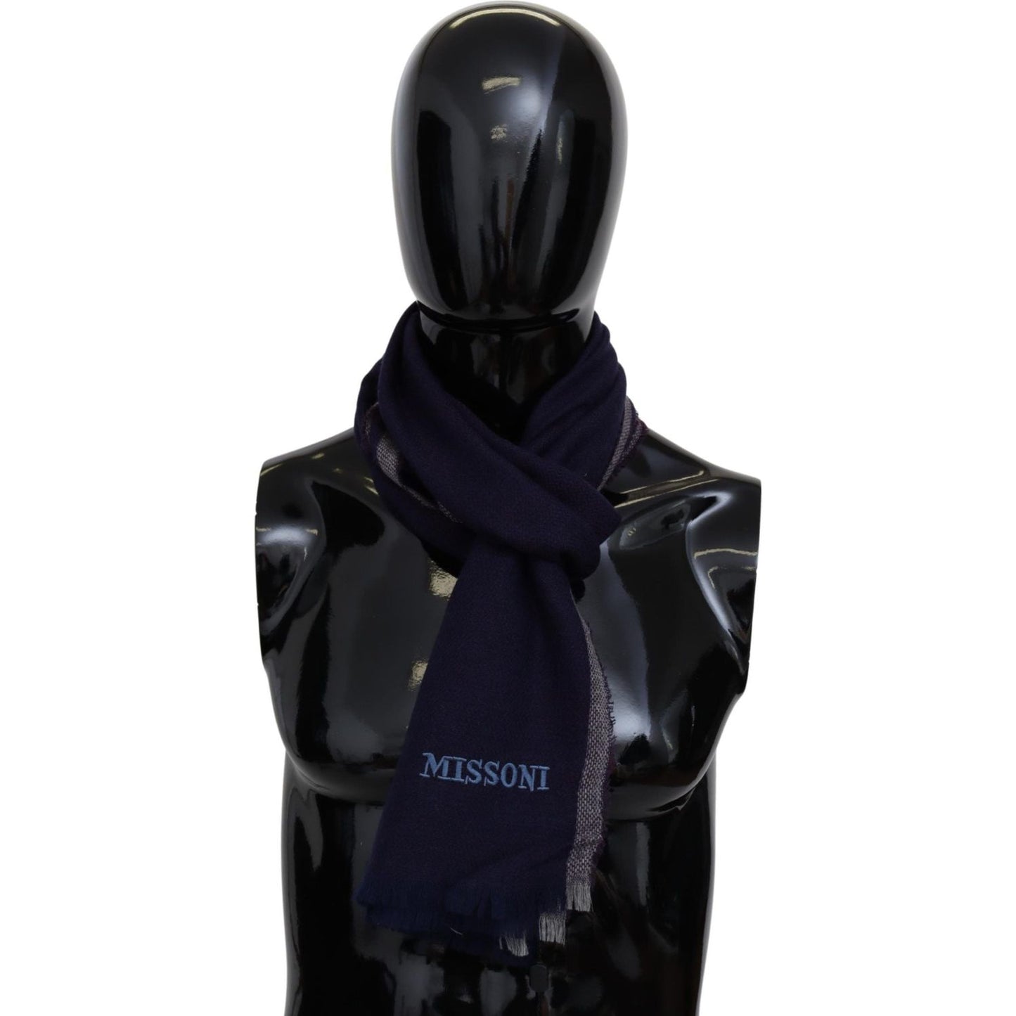 Missoni Authentic Wool Scarf with Striped Pattern Missoni Black