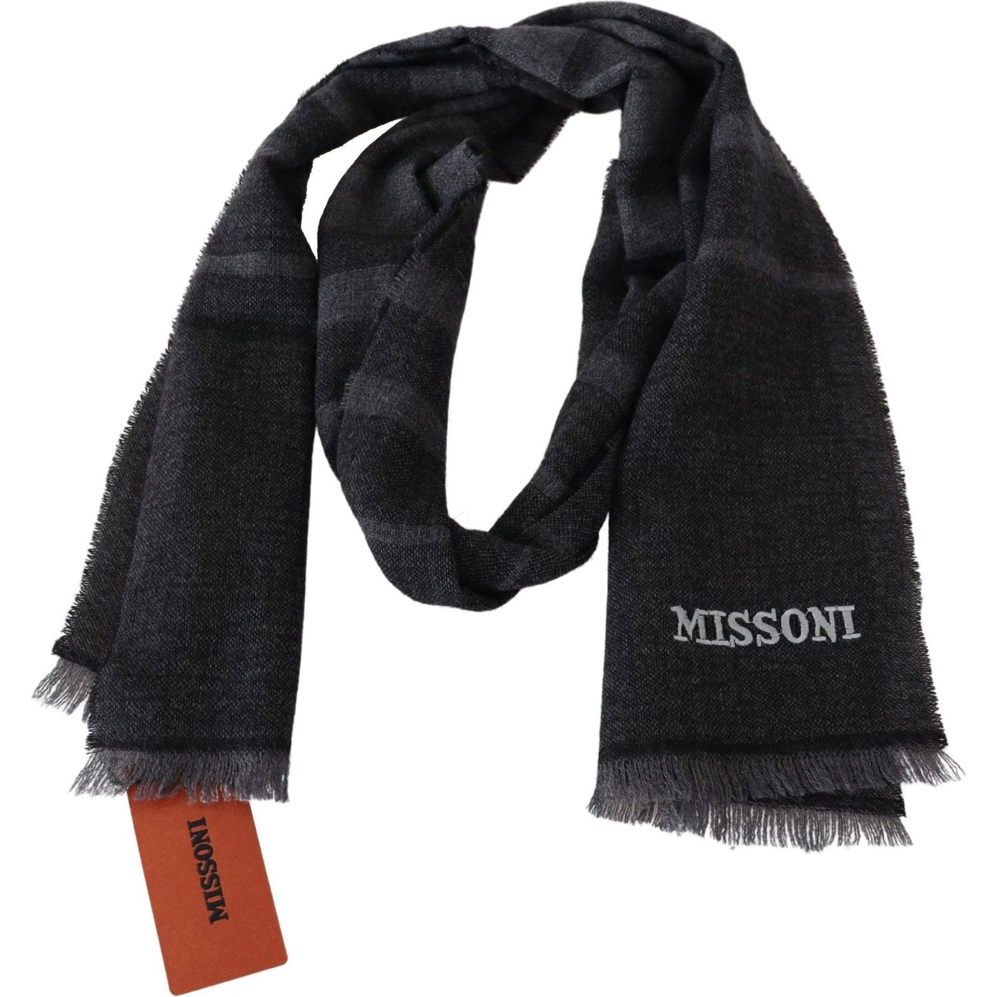Missoni Elegant Wool Scarf with Signature Stripes Missoni Black