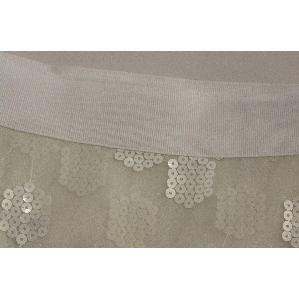 Koonhor Elegant Sequined Pencil Skirt - Pristine White Koonhor Rosy Brown