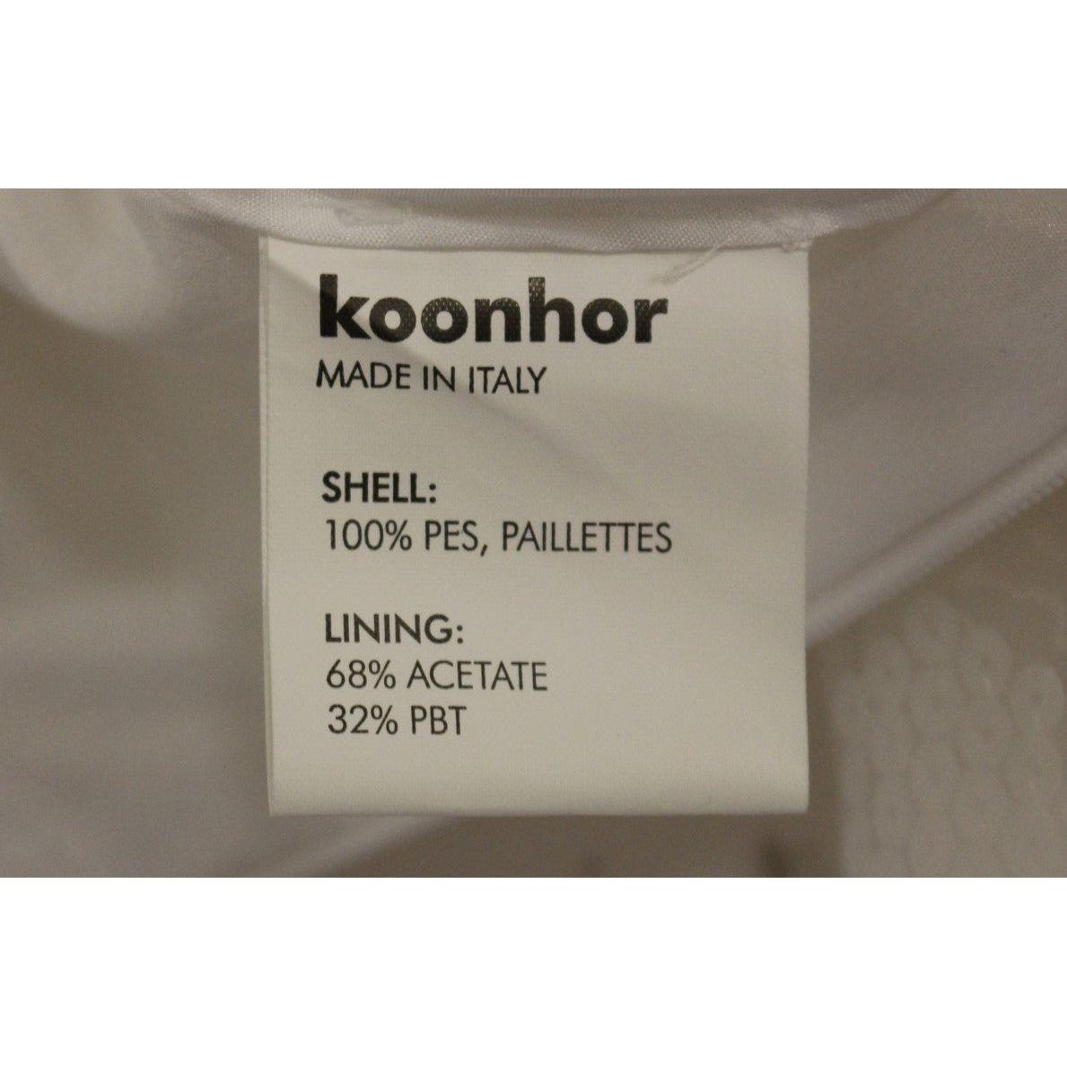 Koonhor Elegant Sequined Pencil Skirt - Pristine White Koonhor Slate Gray