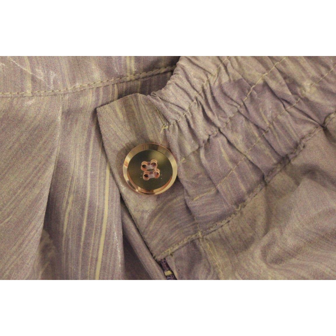 Licia Florio Elegant Purple Viscose Shorts - Side Zip Closure Licia Florio Dim Gray