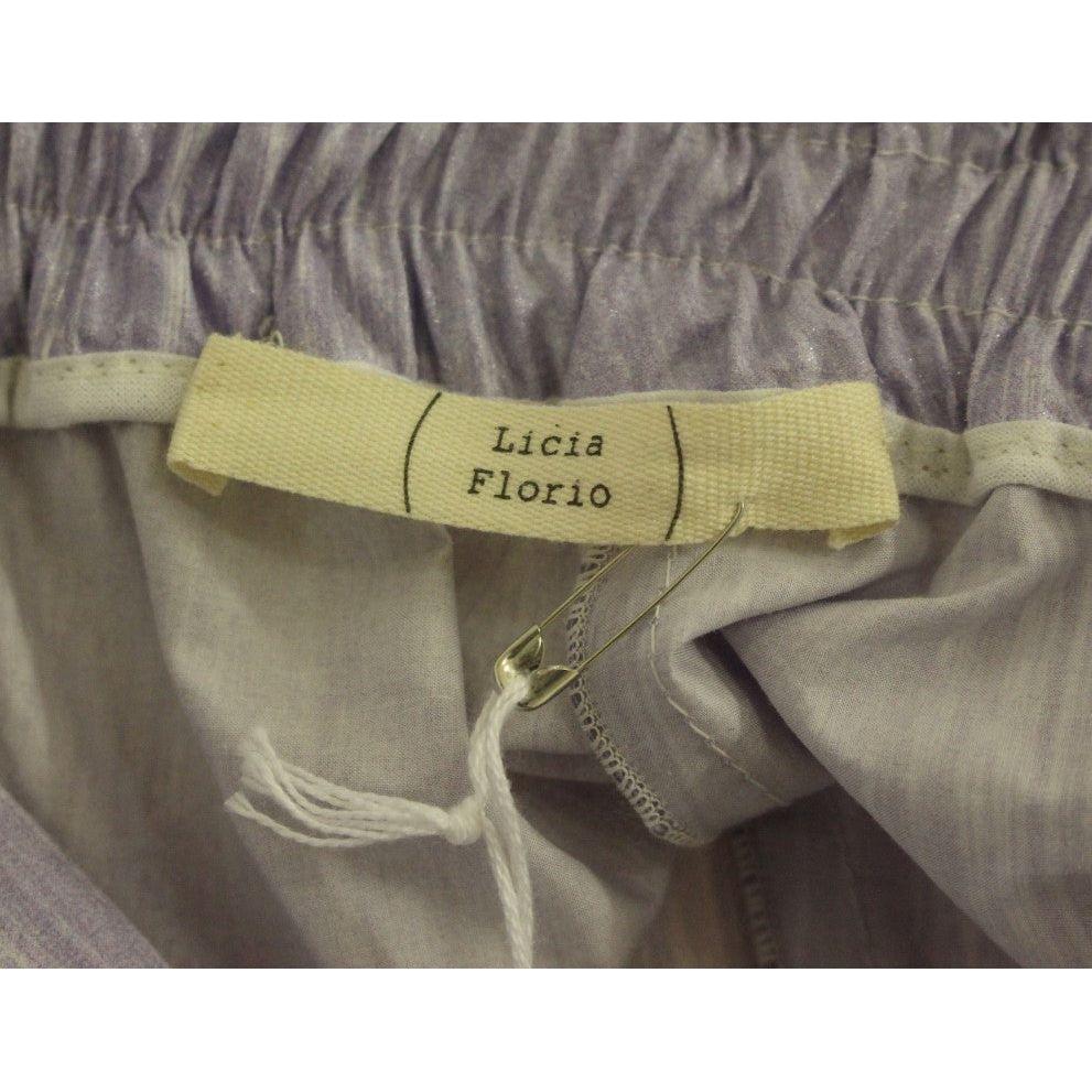Licia Florio Elegant Purple Viscose Shorts - Side Zip Closure Licia Florio Dim Gray