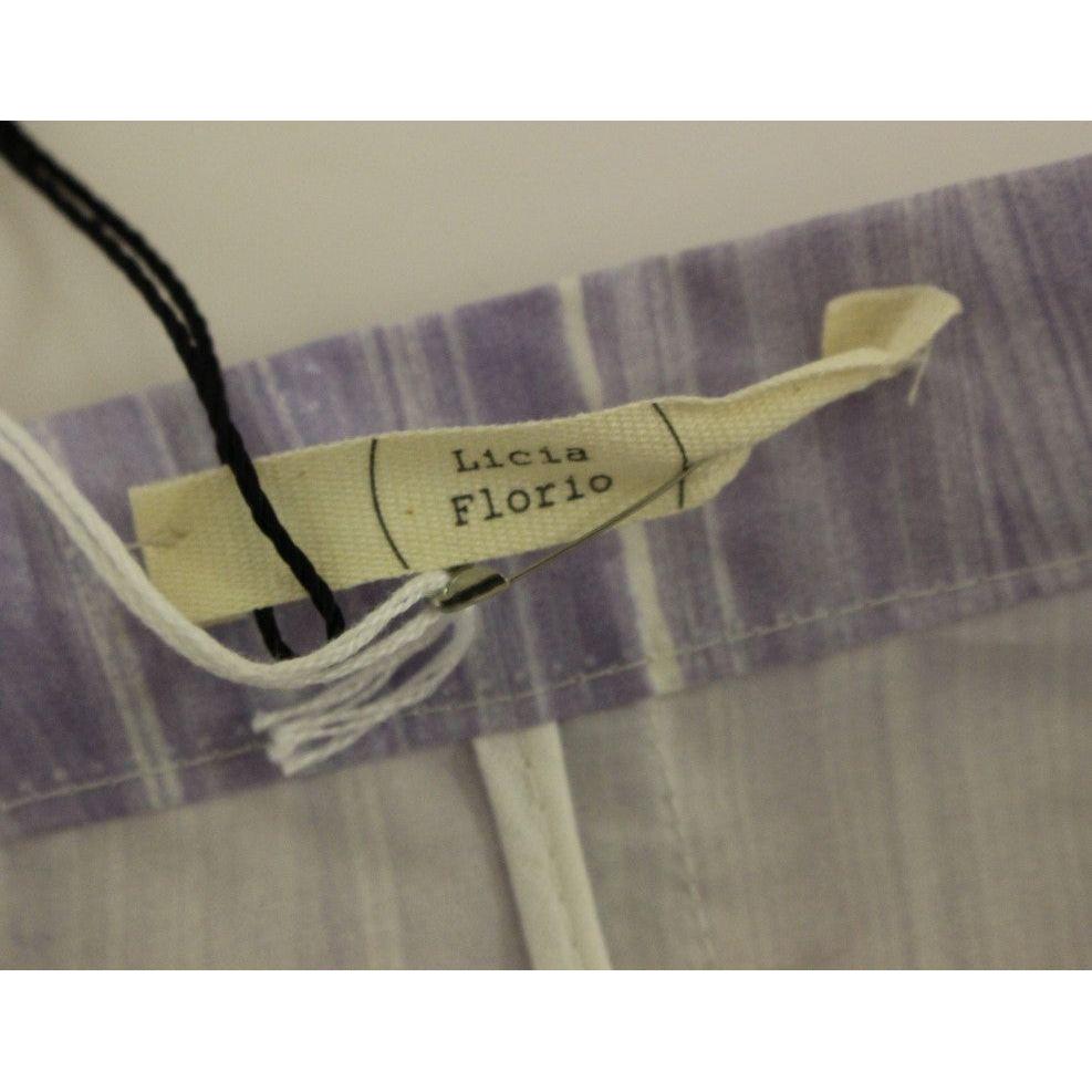 Licia Florio Elegant Purple Viscose Skirt - Wrap Closure Licia Florio Dim Gray