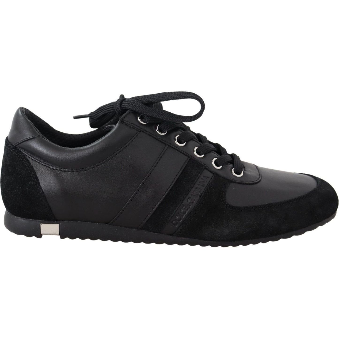 Dolce & Gabbana Elegant Black Leather Sport Sneakers Dolce & Gabbana Dark Slate Gray