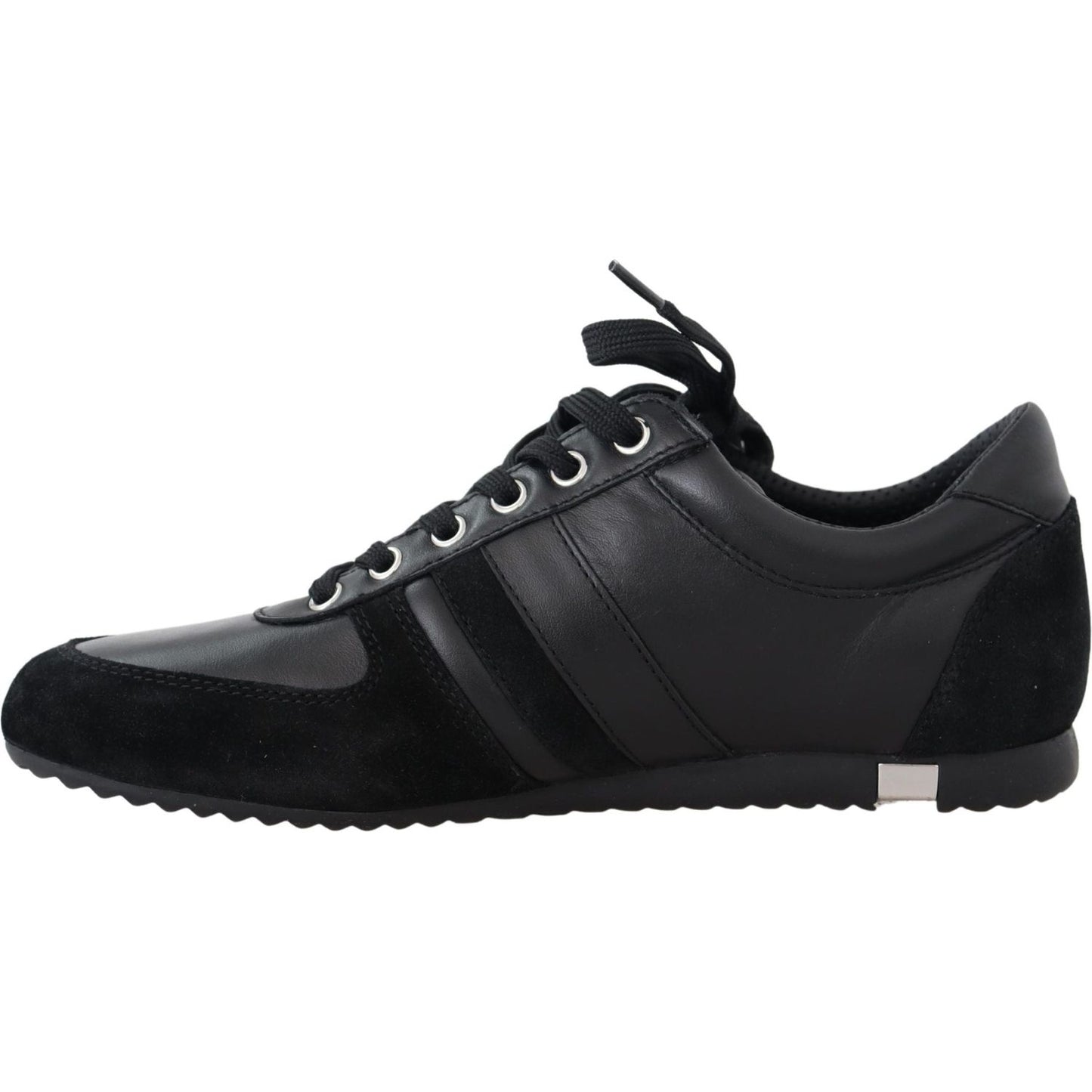 Dolce & Gabbana Elegant Black Leather Sport Sneakers Dolce & Gabbana Dark Slate Gray