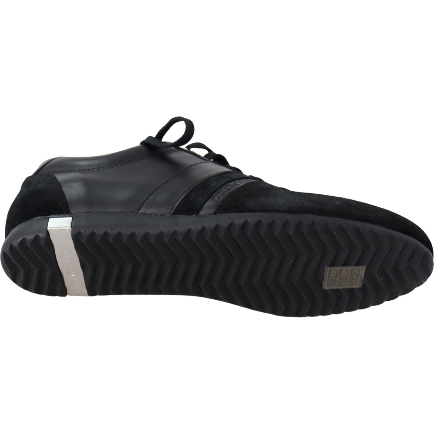 Dolce & Gabbana Elegant Black Leather Sport Sneakers Dolce & Gabbana Dark Slate Gray