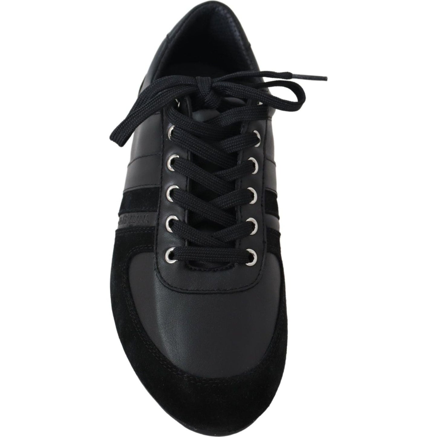 Dolce & Gabbana Elegant Black Leather Sport Sneakers Dolce & Gabbana Black