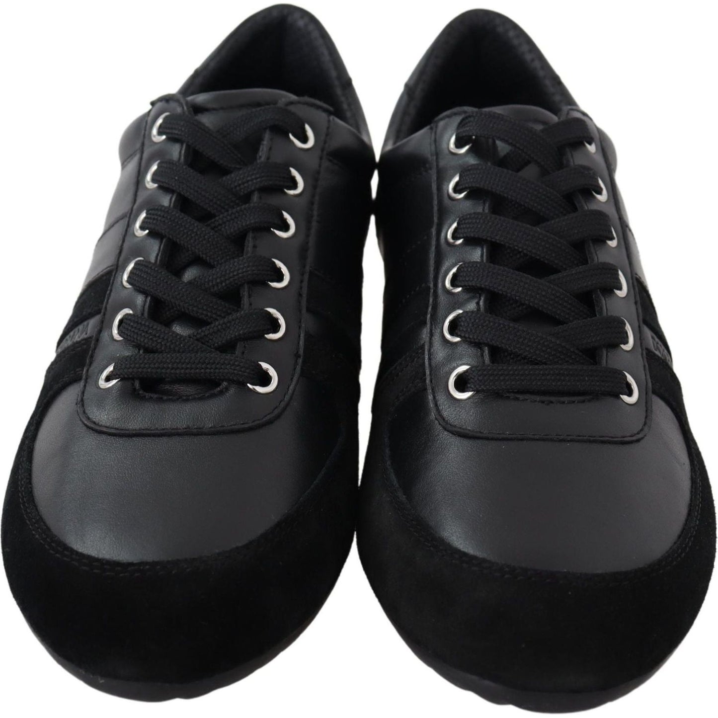 Dolce & Gabbana Elegant Black Leather Sport Sneakers Dolce & Gabbana Black