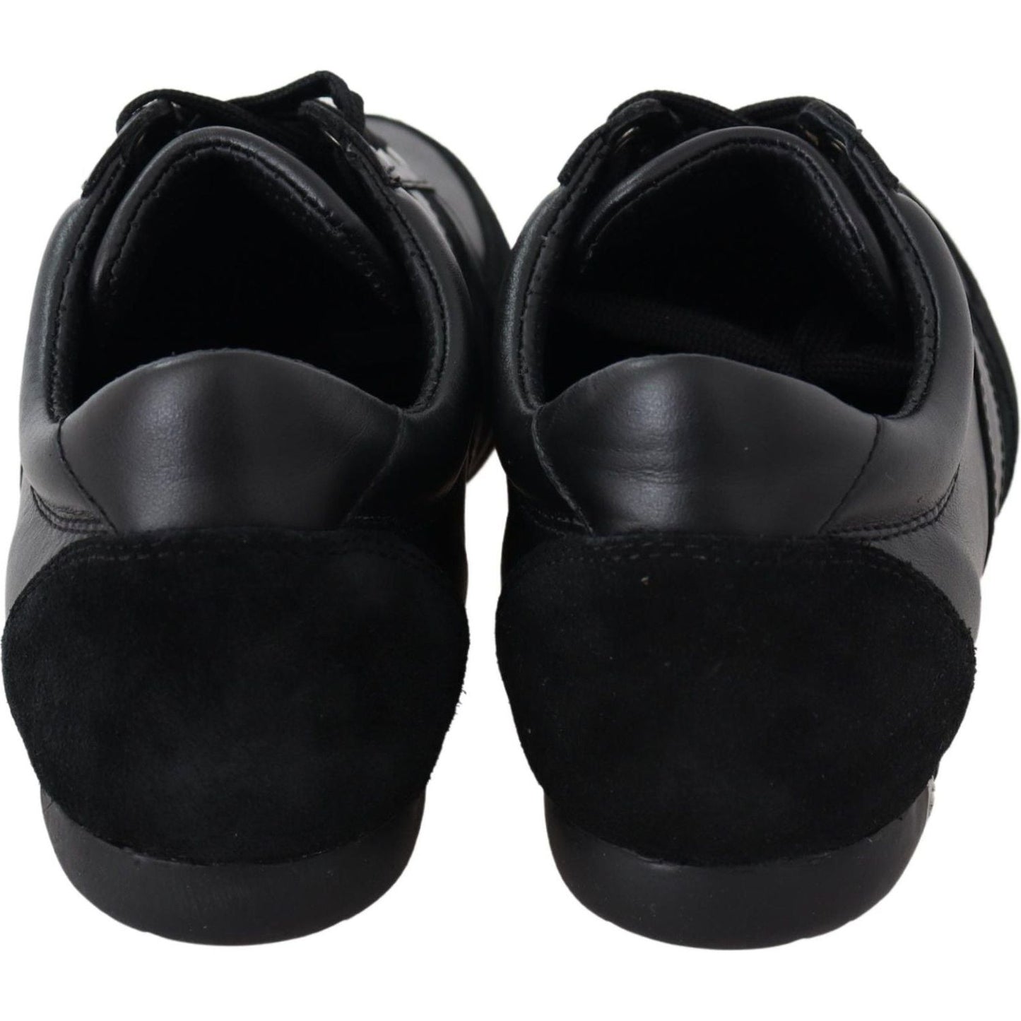 Dolce & Gabbana Elegant Black Leather Sport Sneakers Dolce & Gabbana Black