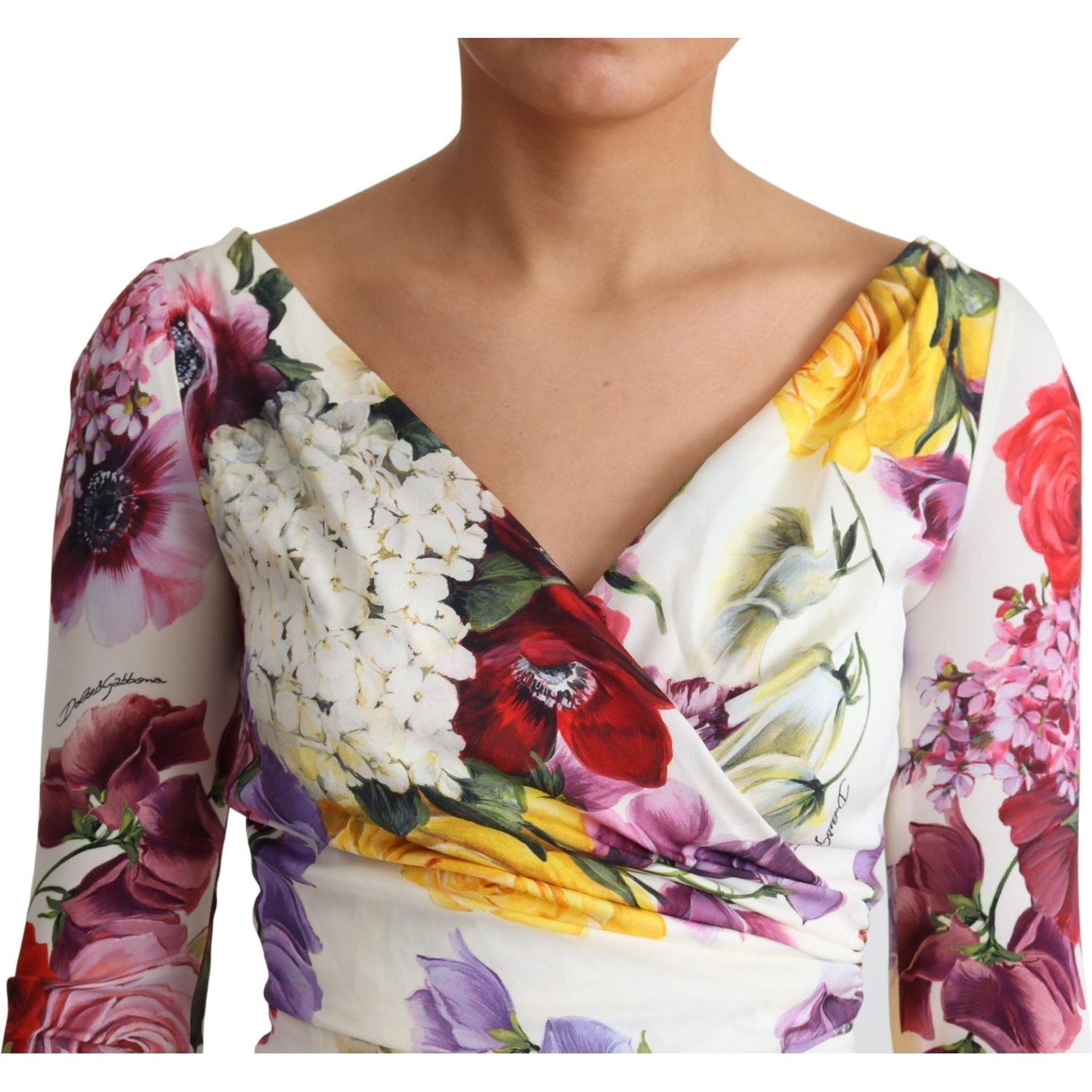 Dolce & Gabbana Elegant Floral Sheath Silk Dress Dolce & Gabbana Rosy Brown