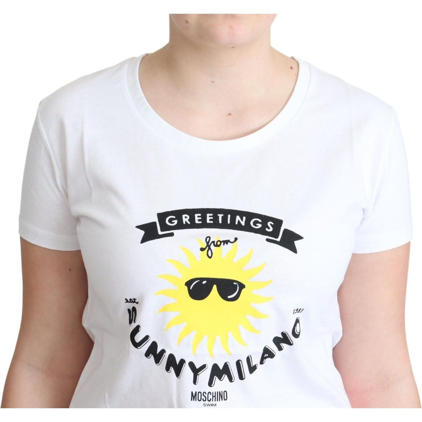 Moschino Sunny Milano Print Cotton Tee Moschino Lavender